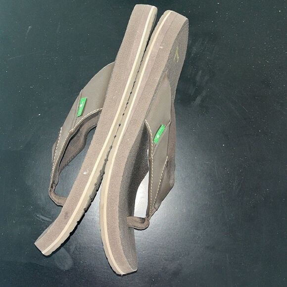 Men’s Size 7 Sanuk Brown Cushioned Flip Flops - Picture 5 of 6